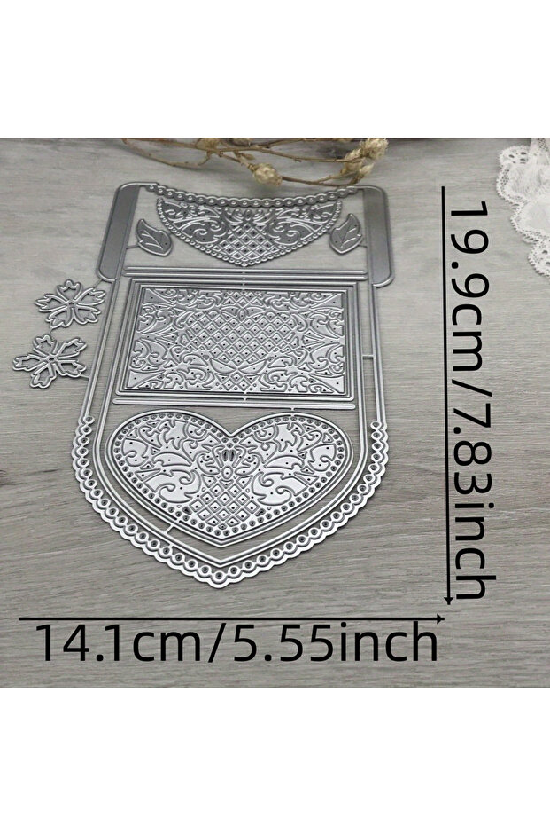 LX249 1PCS Heart Lace Envelope Metal Cutting Dies Set, 1pc, Fantasy Theme Scrapbook Paper Craft & Ca