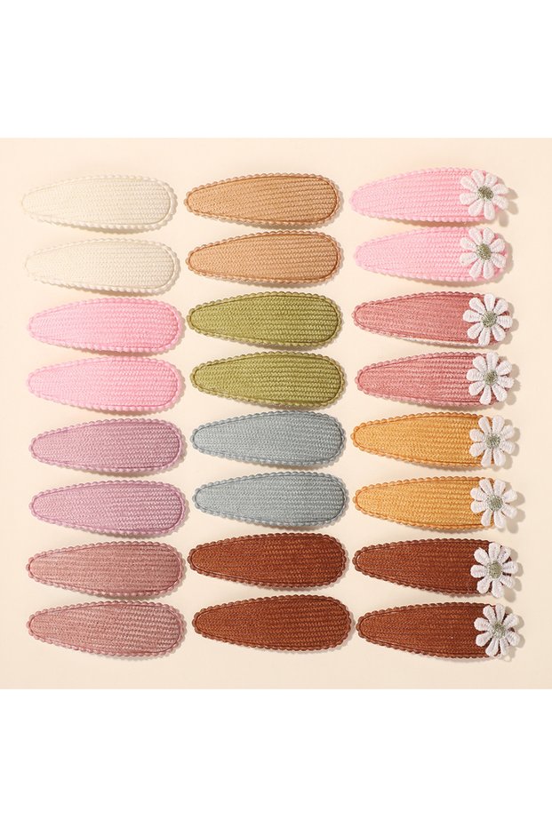 random color 20pcs 20Pcs Sweet Random Color Hair Clip Flower BB Hairpins Cute Handmade Printing Barr