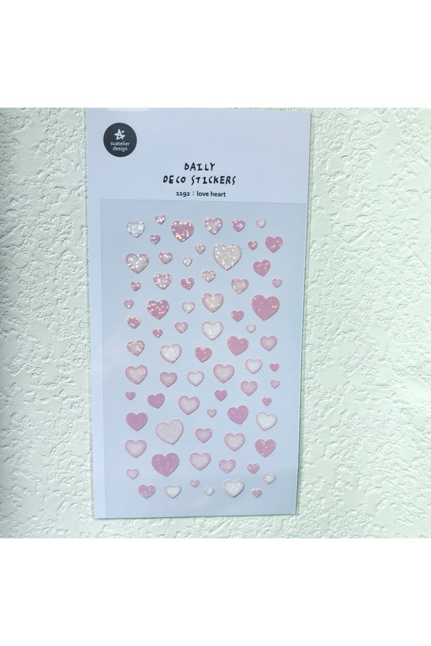 1192- Love Heart Korean Import Suatelier Shining Love Heart Stickers Scrapbooking Diy Journal Statio