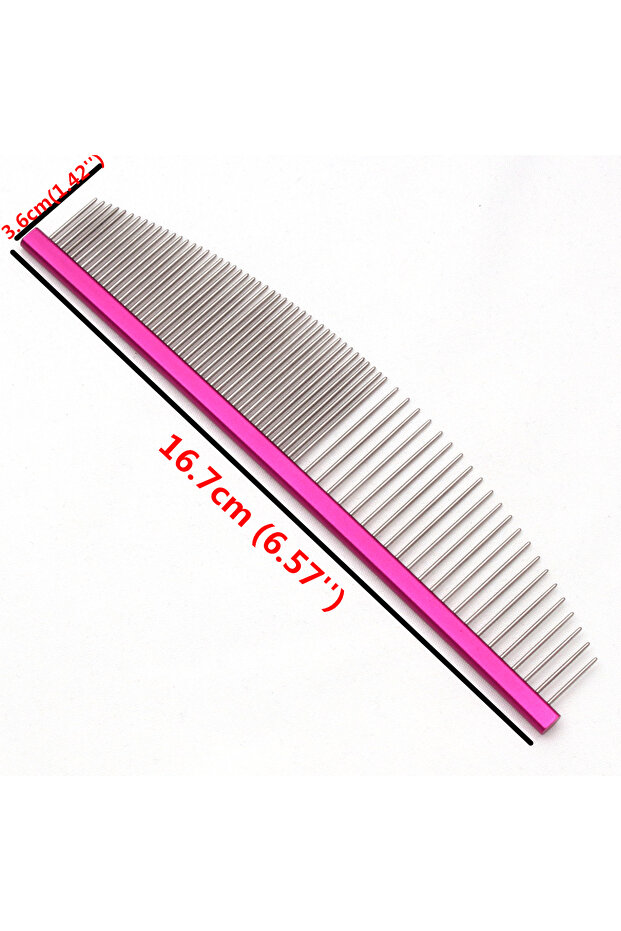 1Pcs 7999 Fen Pet Comb Aluminium Handle Dog Grooming Comb Colorful Cat Flur Comb Light Colorful Brus