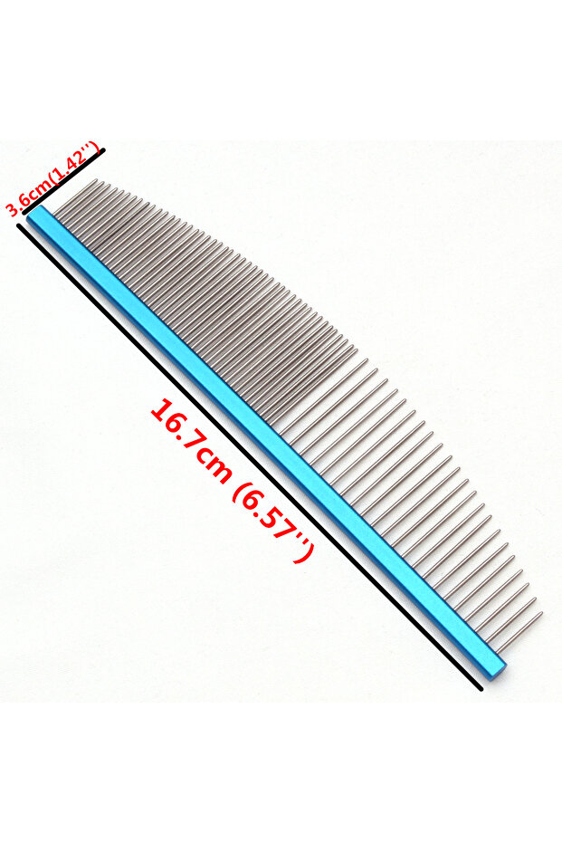 1Pcs 7999 Lan Pet Comb Aluminium Handle Dog Grooming Comb Colorful Cat Flur Comb Light Colorful Brus