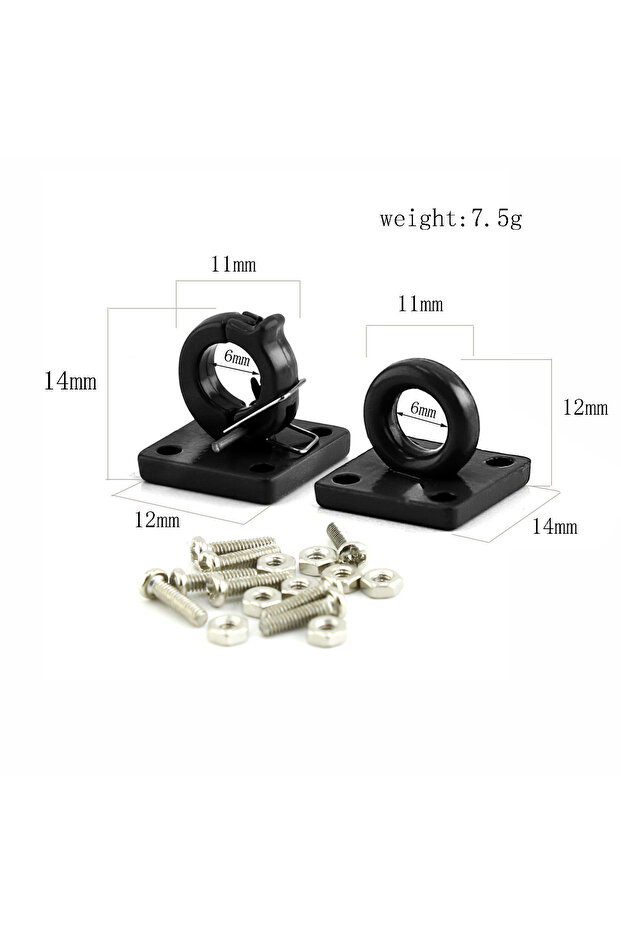 black Metal Bumper D-ring Red Tow Hook 2Pcs for 1/10 RC Crawler Car TRX-4 Axial SCX10 90046 Upgrade