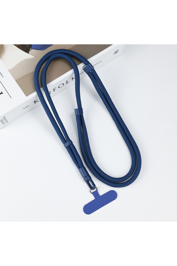 Blue Crossbody Lanyard Necklace Strap Universal Mobile Phone Adjustment Long Hanging Rope With Clip