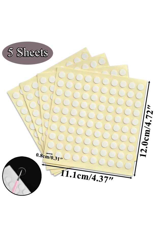 5 Sheets 1 to 30 Sheets Double-Sided Nail Adhesive Dots – Transparent PET Glue Tabs for False Nail D