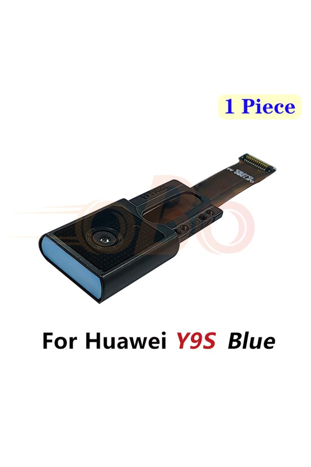 كاميرا أمامية زرقاء لهاتف هواوي Y9s Y9 Prime 2019، إطار وحدة الكاميرا الصغيرة، كابل مرن باللون الأسود
