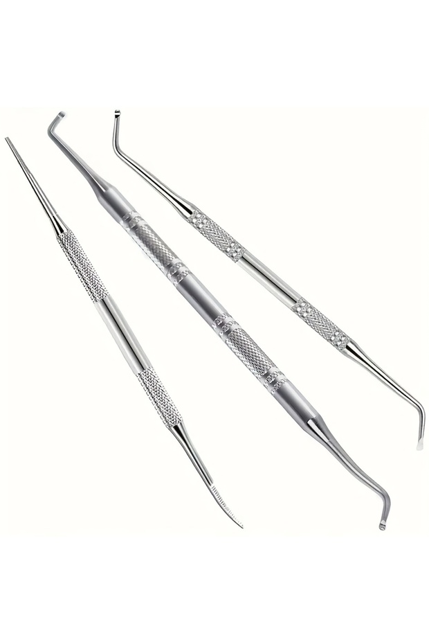 3pcs 3pcs Professional Stainless Steel Ingrown Toenail Tool - Nail Cleaner Tools with Textured Grip
