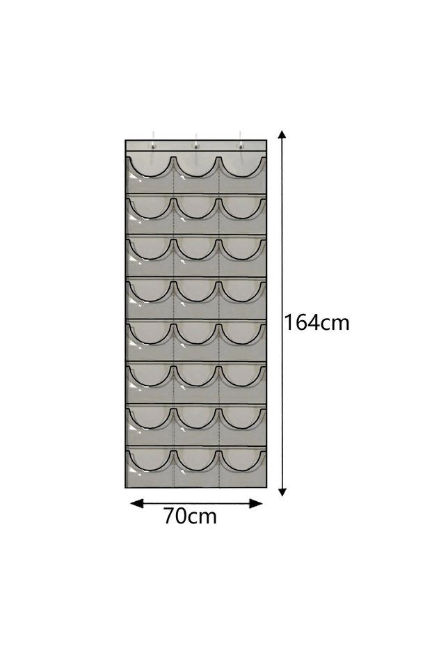 Light Grey Hat Storage Holder Organizer 24 Clear Pockets Protect Hat Rack Door Hanging Holder Hanger