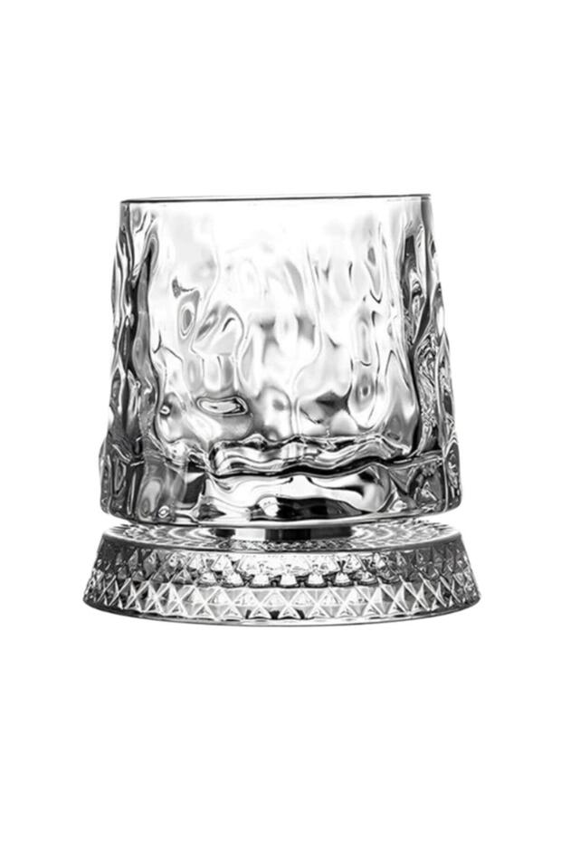 C 280ml 280ml Rotating Whiskey Glass Crystal Bottom Weighted Base Diamond Cut Ice Flower Bubble Patt