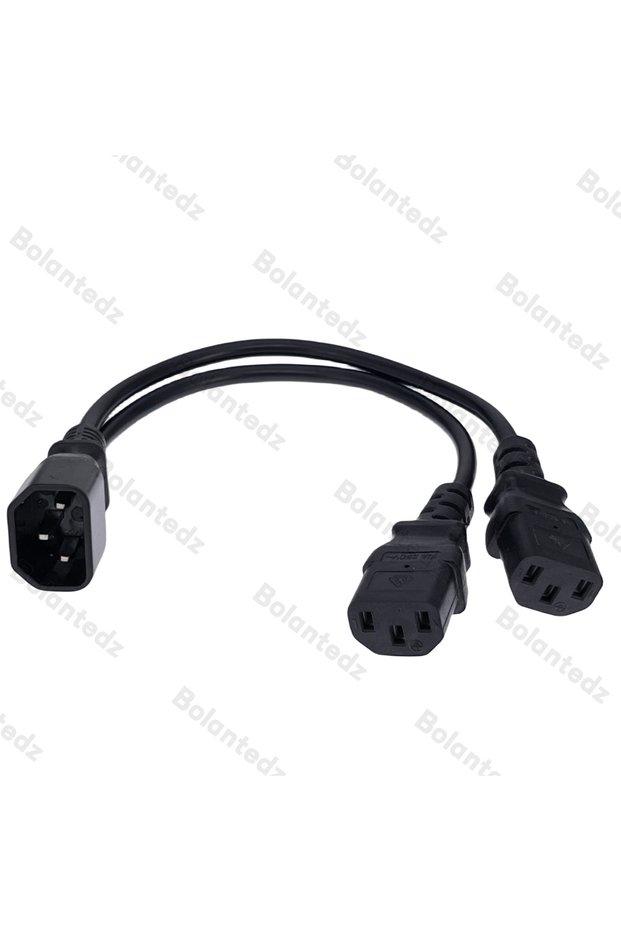 30CM Power Y Type Splitter Adapter Cable Single IEC 320 C14 Male to Dual C13 Female Short Cord for C