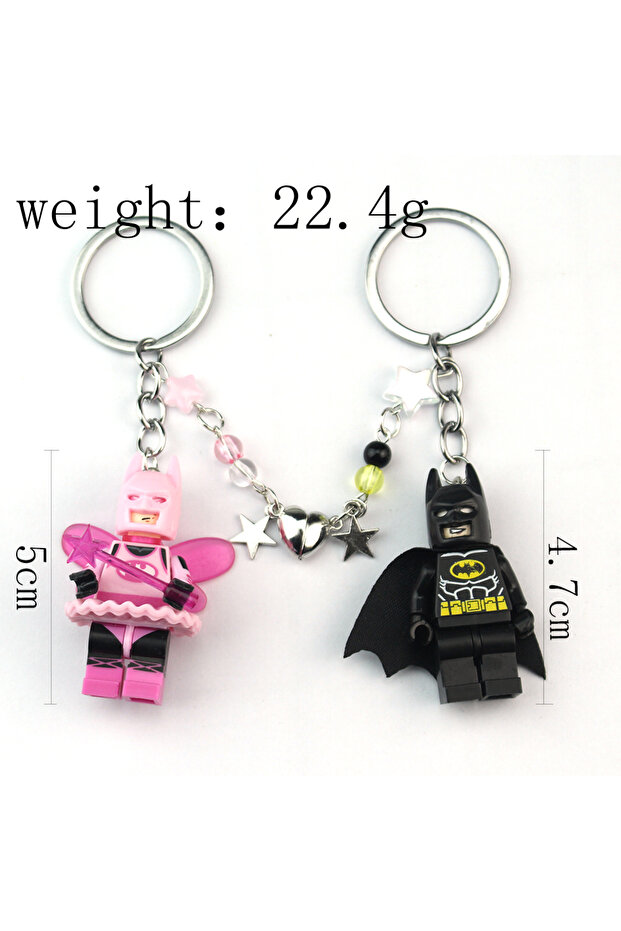 K948-set Cartoon 3D Fairy Bat Figure Couple Pendant Phone Keychain Personalized Backpack Accessory G