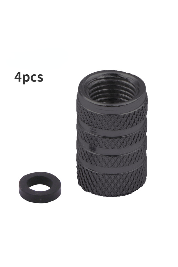 4Pcs Black 4pcs Universal Car Wheel Tire Valve Stem Caps Dust Covers Aluminum Tire Wheel Stem Air Va