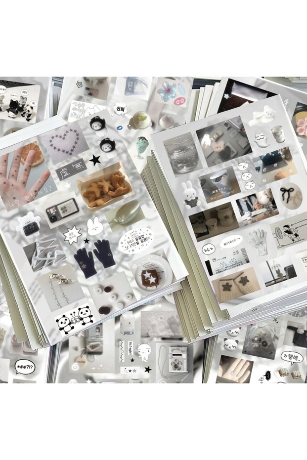 8Sheets 8 Pieces Ins-Style White Holiday Stickers - Minimalist Decor Decals for Handbooks, Phone Cas