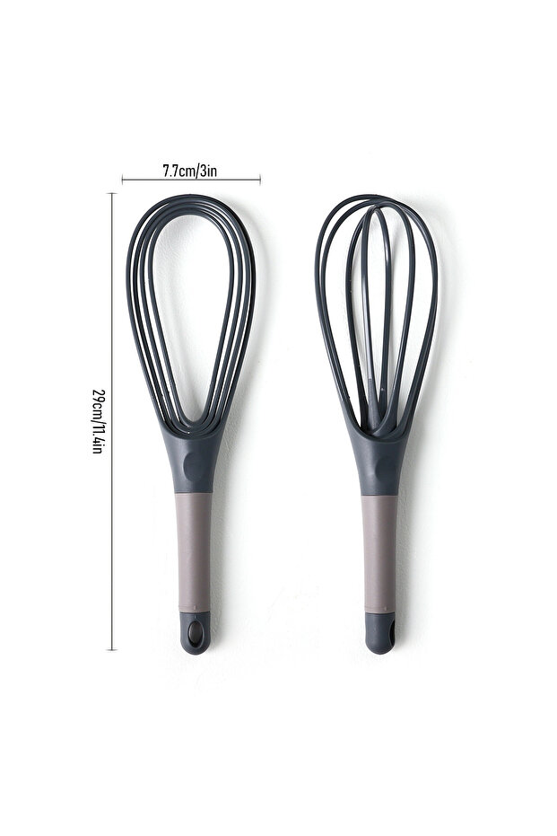 grey Hot Sale Handheld Rotary Egg Whisk Ergonomic Beater with Foaming Wires for Cake Batter Mixing C