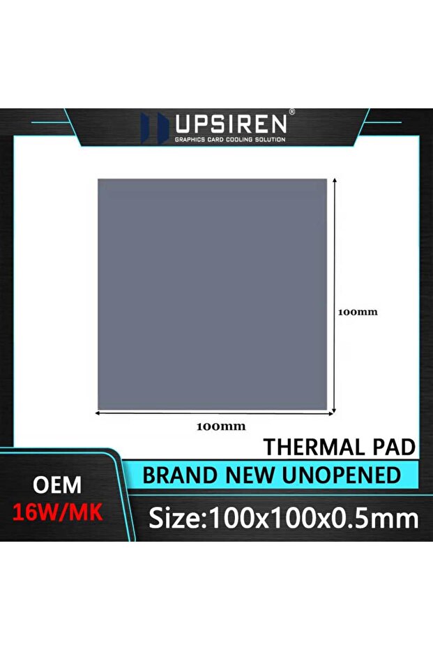 100x100x0.5mm Upsiren OEM 16W Heat Dissipation Silicone Pad CPU/GPU Graphics Card Water Cooling Ther