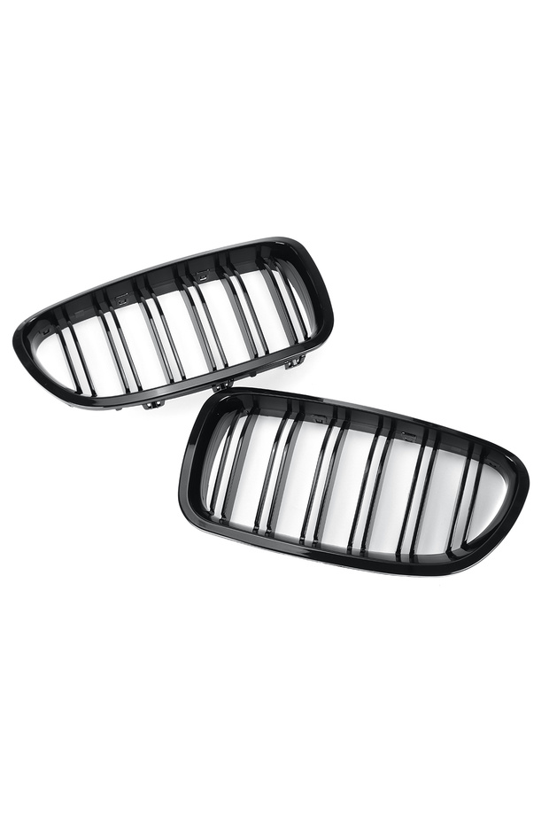 Glossy Black Glossy Black Front Kidney Double Slat Grill Grille For BMW 5 Series F10 F11 F18 2010-20
