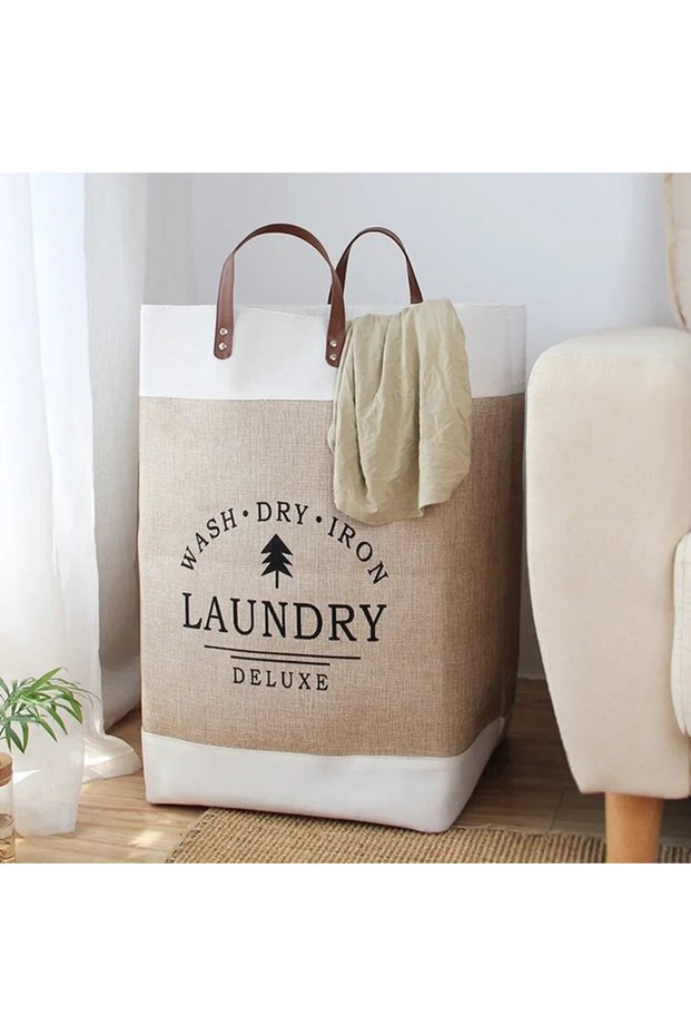 1Pc off white 1Pc Large Capacity Laundry Basket Dirty Clothes Basket Fabric Laundry Basket Folding S