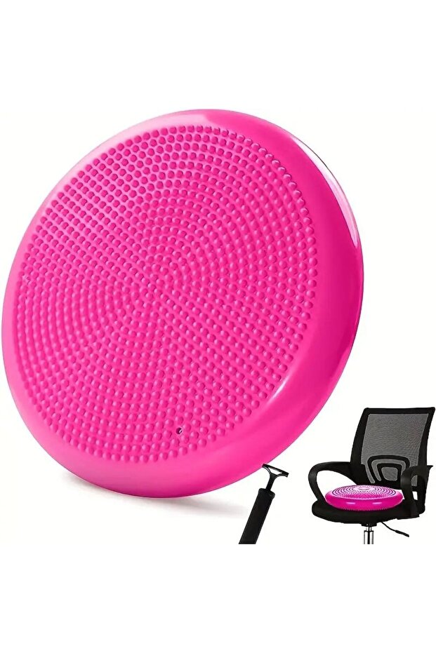 Pink Balance Pad Yoga Massage Seat Cushion Thickened Explosion-Proof Balance Ball Inflatable Massage
