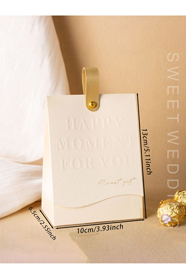 10x13x6.5cm SY-052W 10pcs Creative Leather Portable Gift Box High-end Portable Wedding Candy Paper B