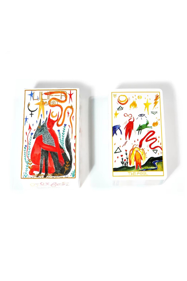 XJW55 Lilifer Tarot 10.3*6 Cm 78 Cps Illustration Was Intuitively Painted By Hand with Watercolors B