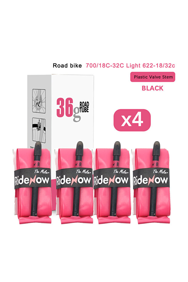 Presta Valve 85mm x4 R36 Plastic BK RideNow 700x18-32c Road Bicycle Ultralight 36g TPU Inner Tube Pl