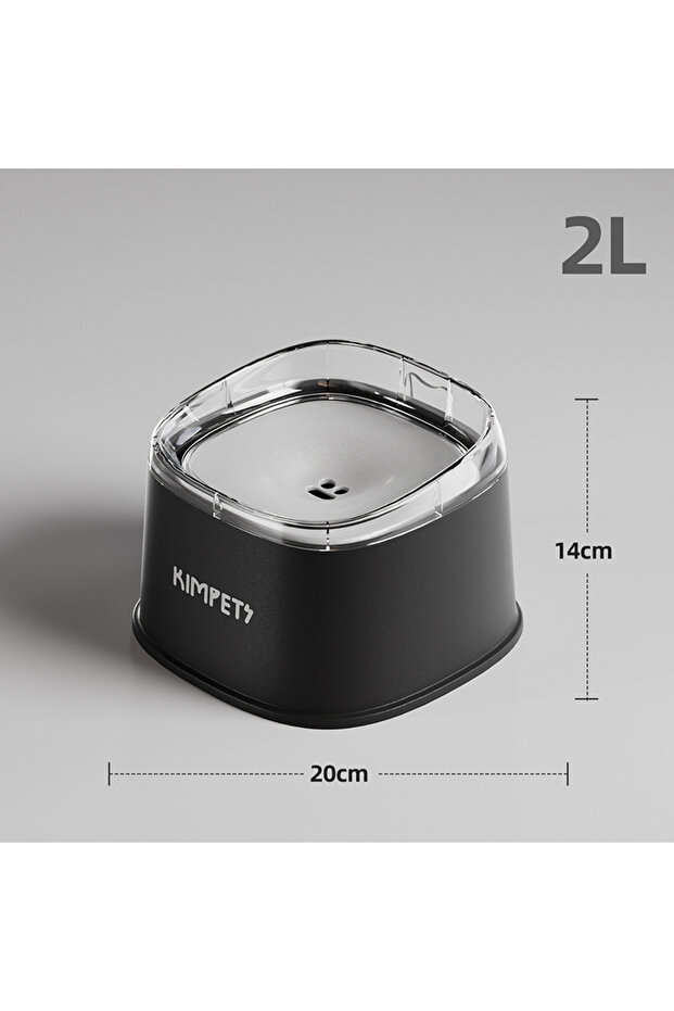 black Spill Proof Water Bowl for Dogs Slow Drinking Bowl for Messy Drinkers 2000ml Large Capacity Pe