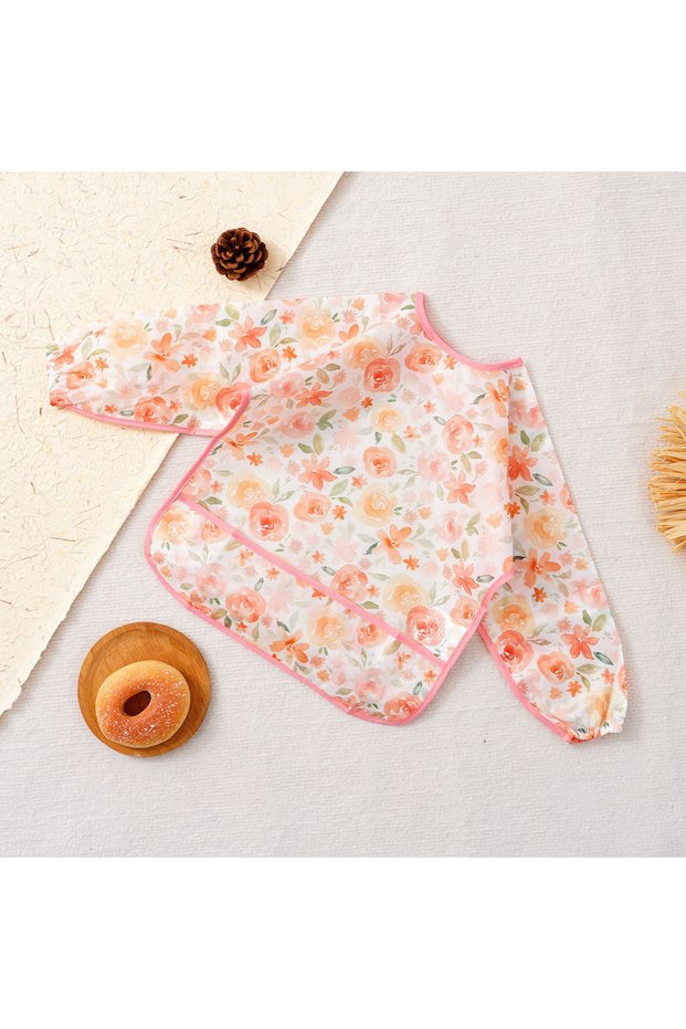 SMT2104-DD34 Long Sleeve Baby Bibs Water Dirt Proof Burp Cloths Cute Infant Eating Child Drawing Apr