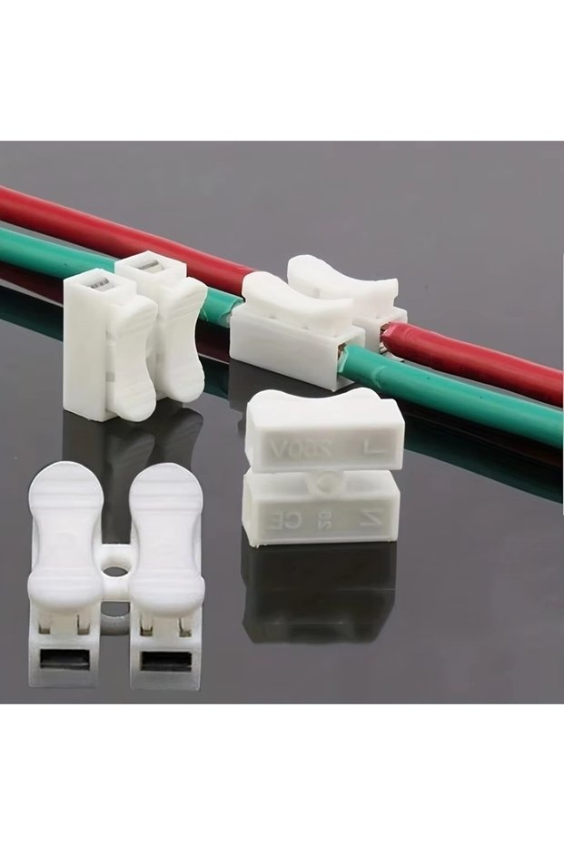 20pcs 2CH 2Pin Spring Quick Wire No Solding Welding Quick Cable Wire Connecting Terminal No Screw Te