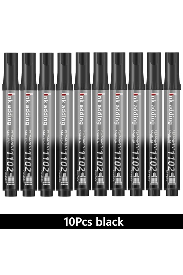 10Pcs black 1/10/100pcs 2mm Red Blue Ink Black Permanent Marker Pens, Fine Tip, Waterproof, Quick Dr