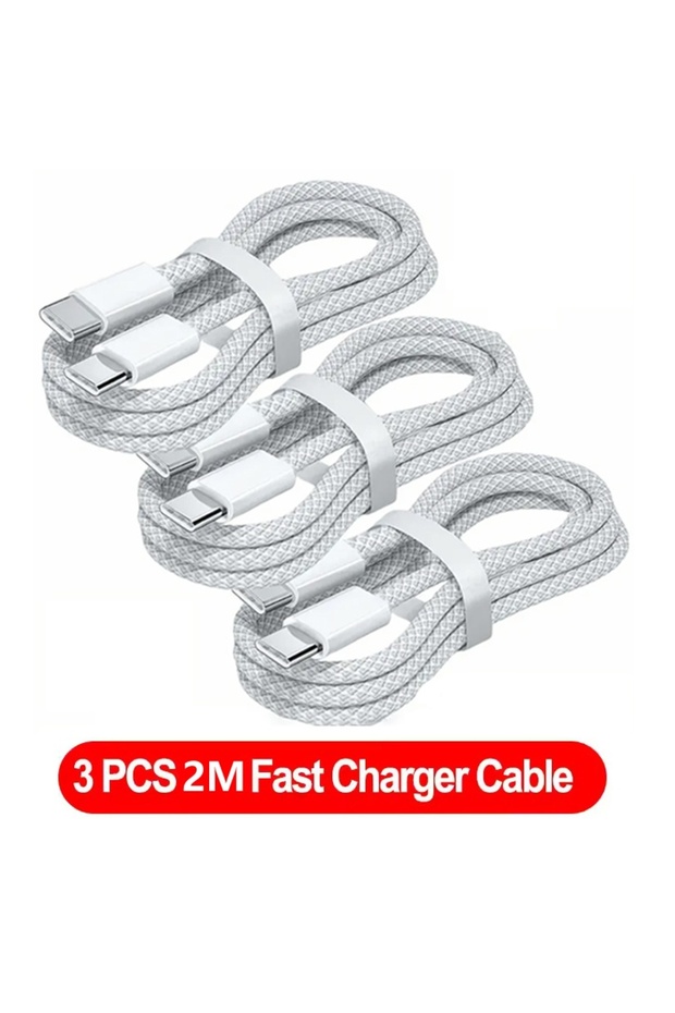 3PCS-2M 1Pcs-3Pcs Cable 120W Super Fast Charging Type C To Type C Cable Highspeed Data Transfer For