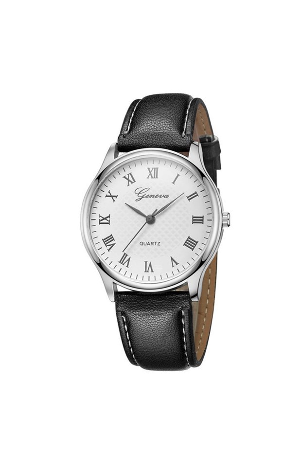 No black silver Luxury Mens Watches Black Rose Gold Leather Quartz Watch Woman Business Sport Waterp