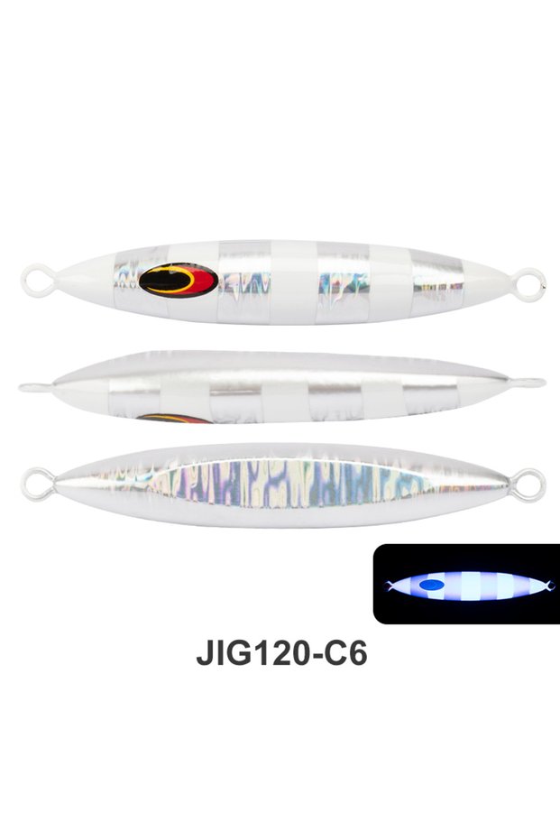 200g J120-C6 TEASER J120 200g-600g Saltwater Fishing Metal Jig Bait Luminous Jigging Lure Artificial