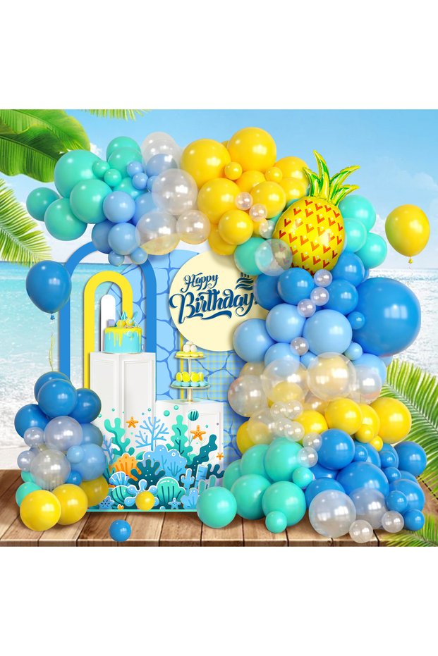 Other As Picture 124-Piece Seaside Pineapple Themed Balloon Arch Kit, Cartoon Sponge Style Balloon P