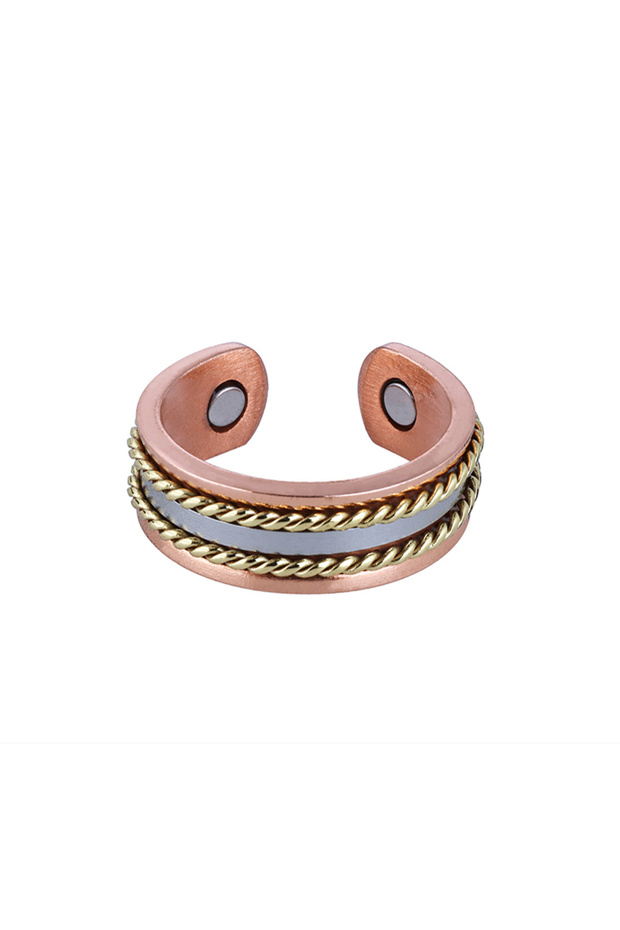 resizable 7120 Ring Vintage Pure Copper Jewelry Set Adjustable Magnetic Bracelet Ring Energy Arthrit