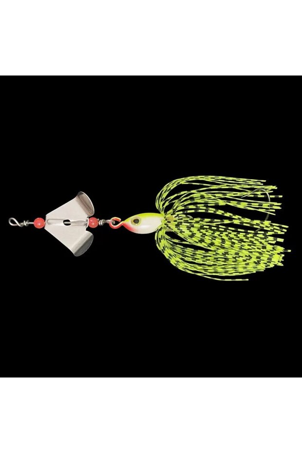 Color 1 14cm 18.5g BURLE Spinner Fly Bait Rubber Jigs 2 Blades Spoon Lead Head Pike Fishing Lure