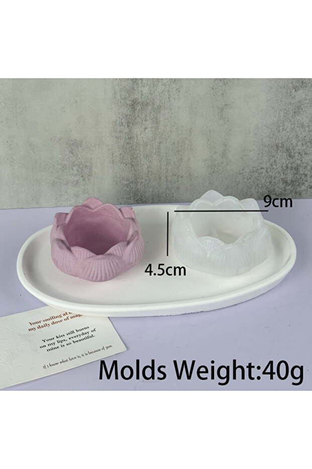 Lotus Lotus Shape Candle Holder Plaster Mold Lotus Candle Cup Vessel Cement Mold Terrazzo Silicone M