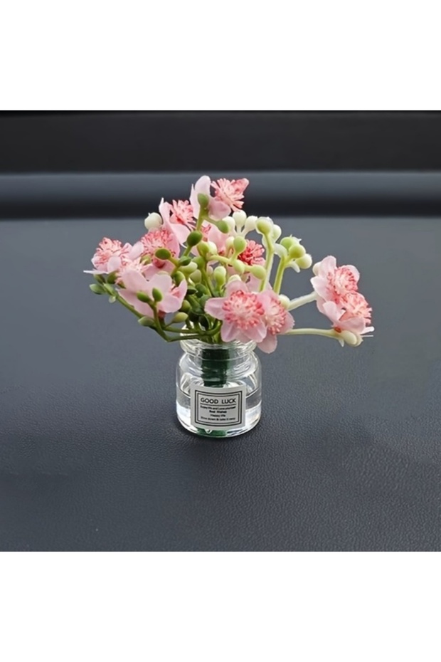 Sakura Delicate Miniature Potted Flowers Assorted Colors Car Dashboard Greenery Decor Tabletop Figur