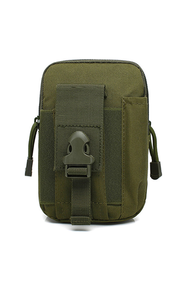 ArmyGreen Mobile Phone Case Pouch Waist Bag Waterproof Nylon Multifunction Casual Men Waist Pack Mal