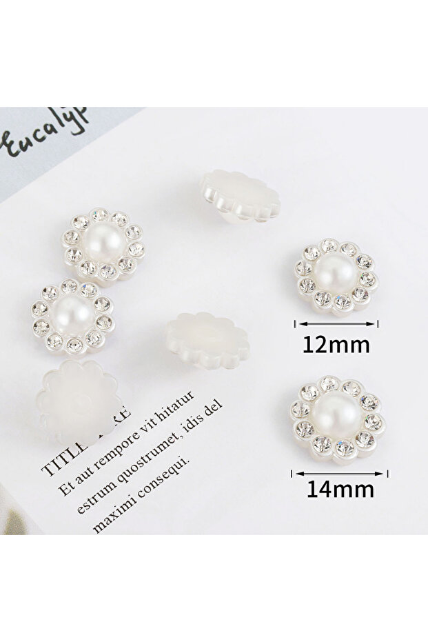12mm 50pcs 50pcs Rhinestone Flatback Cabochon Base White Imitation Pearl Beads Bowknots Hair DIY Acc