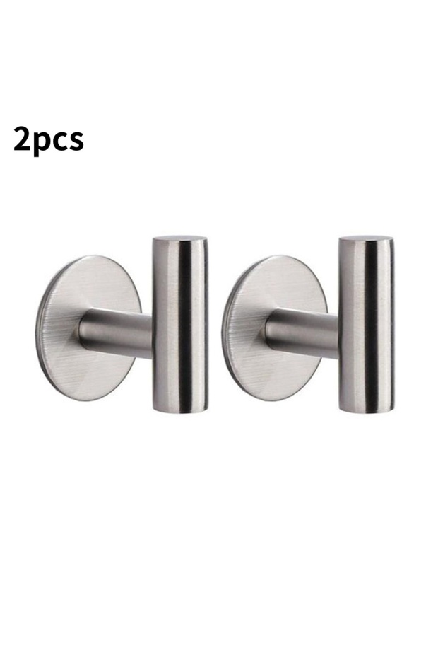 2pcs Silver A 1/2Pcs Stainless Steel Silver Wall Hanging Hook Bathroom Hardware Set Towel Rack Toile