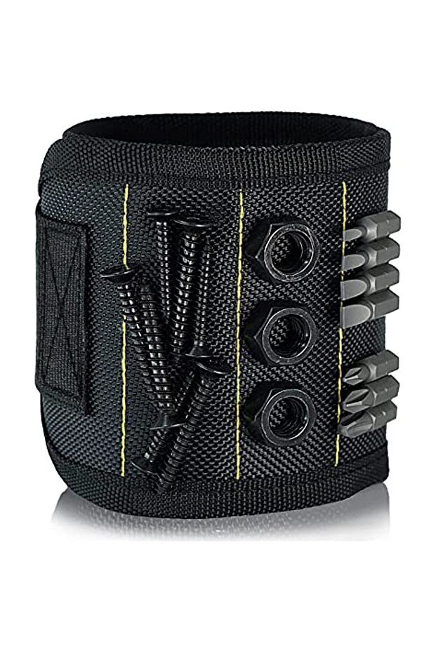 5 rows of 15 magnets Magnetic Wristband for Holding Screws,Nails,Drilling Bits,Wrist Tool Holder Bel