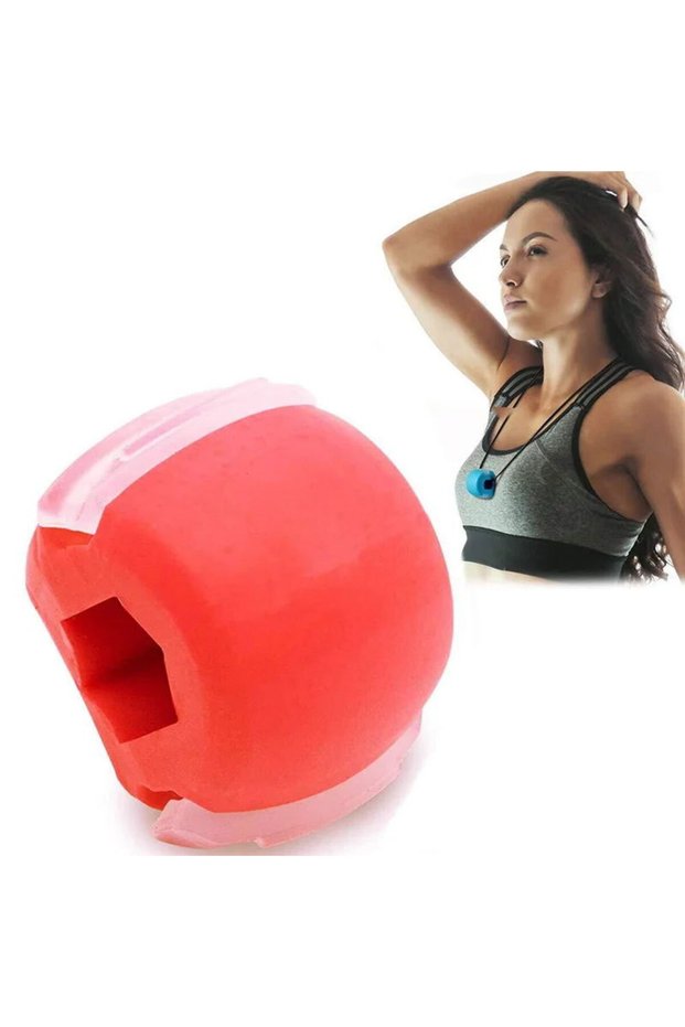 red Jawline Exerciser Jaw Muscle Toner Training Fitness Ball Anti-aging Food-grade Silica Face Chin