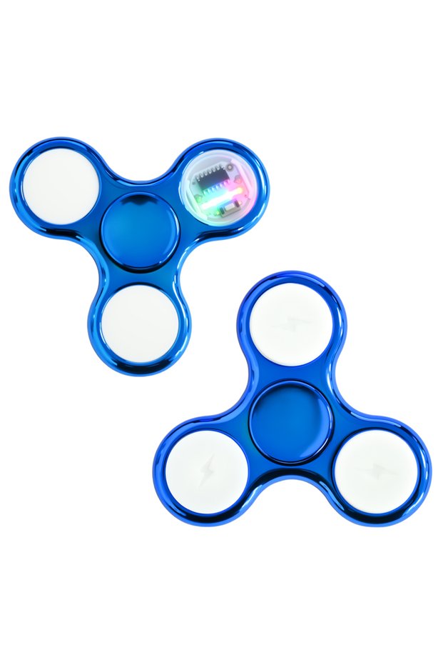 1PC Blue Creative Luminous LED Light Fidget Spinner Hand Top Spinners Glow In Dark Light EDC Figet S