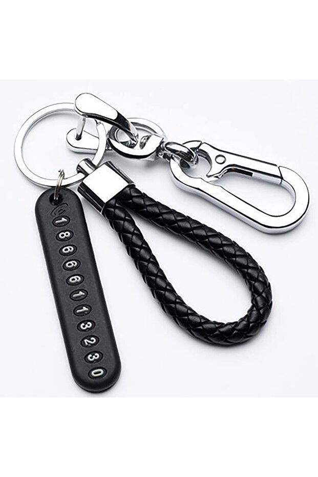 Style 2 Ingemark Trendy DIY Mobile Plate Pendant Keychain Men Punk Woven Leather Rope A