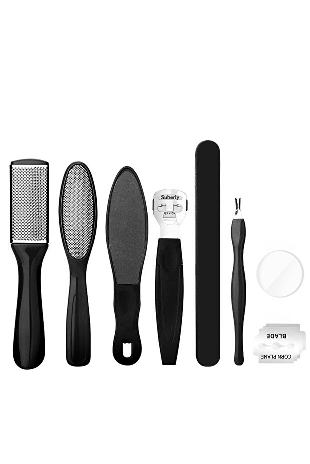 black 8 Piece Set Foot Octopus Fish Eye Exfoliating Heel Sharpener Heel Cramping Heel Cramping Heel
