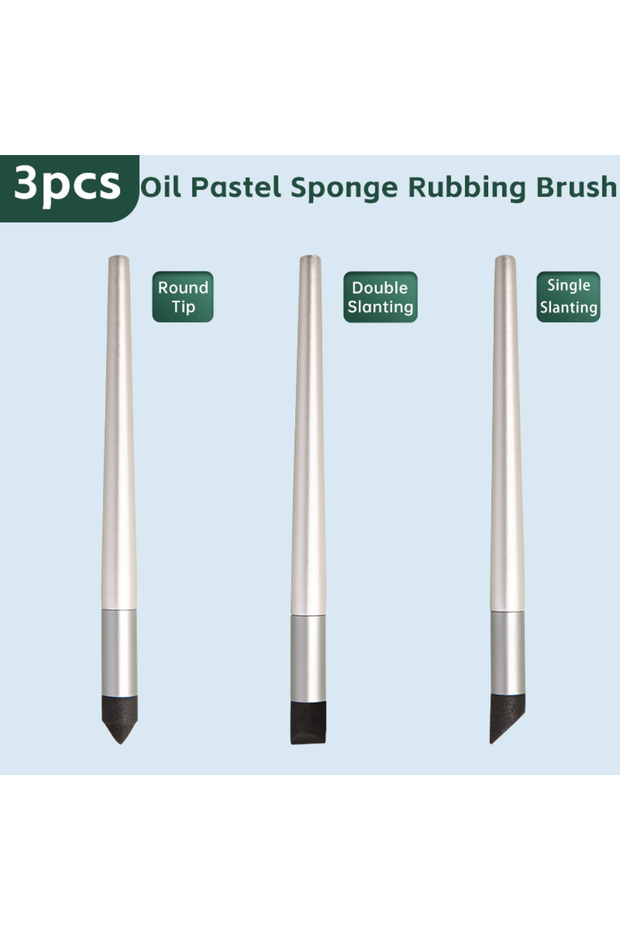 3pcs 3pcs Rubbing Sponge Pen, Reusable and Washable Oil Pastel Brush for Detailing, Lightening, Perf
