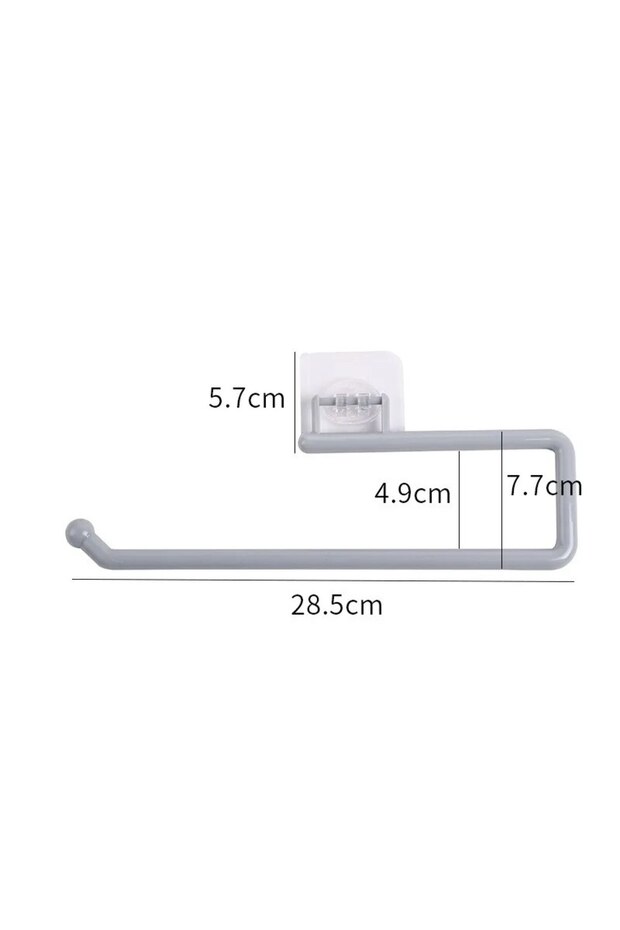 Grey Punch-free Kitchen Paper Towel Rack Toilet Paper Roll Rack Hanger Wall-mounted Towel Bar Kitche