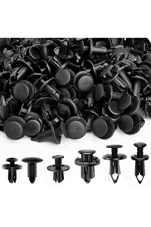 190pcs 190Pcs Universal Car Buckle Set 6 Sizes Fastener Rivet Clamping Fastener Buckle Car Accessory