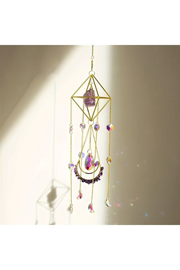 C Sun Catcher Hanging for Windows, Housewarming Gift Spiritual, Rainbow Maker, Crystal Indoor Garden