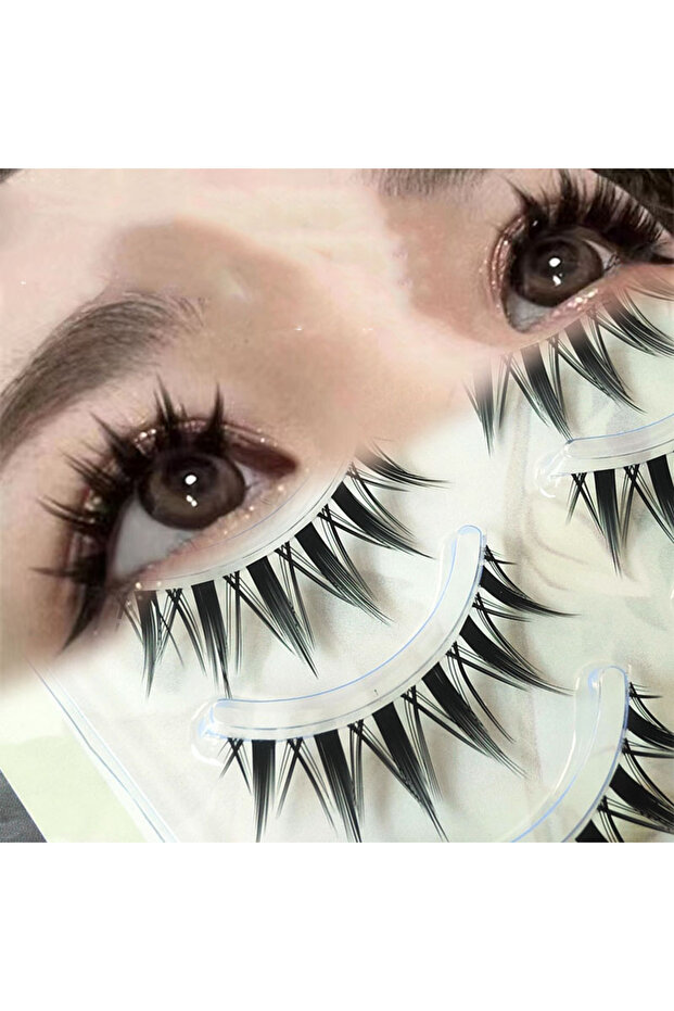 0.10mm 5 Pairs New Cosplay Air False Eyelashes Natural Transparent Thin Band Eyelashes Japanese Simu