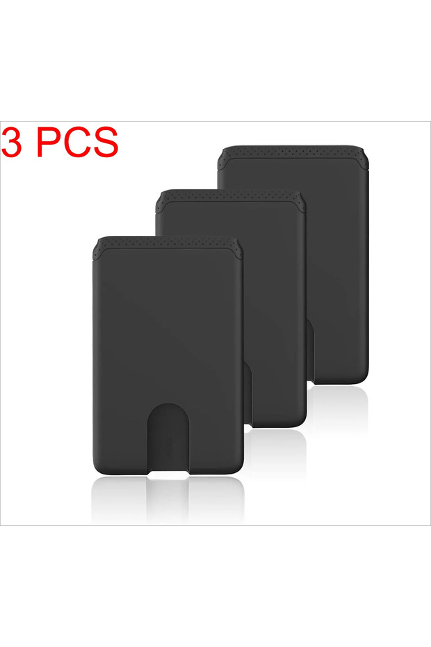 Black 3 PCS Stick on Phone Wallet Slim Phone Card Holder Silicone 3M Adhesive Anti Falling Bank Cred